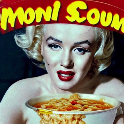 Marilyn Monroe instant noodle soup commercial